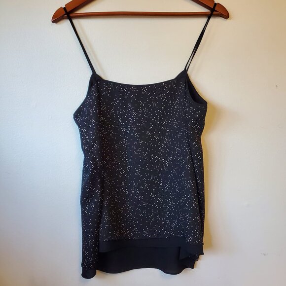 RW&CO Women Black Cami Tank Top Polka Dots Size M Stylish Casual - Picture 2 of 11